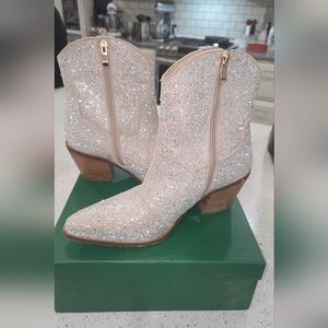 Dazzling Crystal Heeled Boots